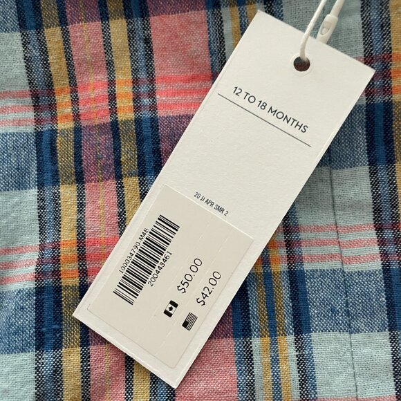 Janie and Jack Plaid romper - 12-18 months. NWT - Picture 4 of 4